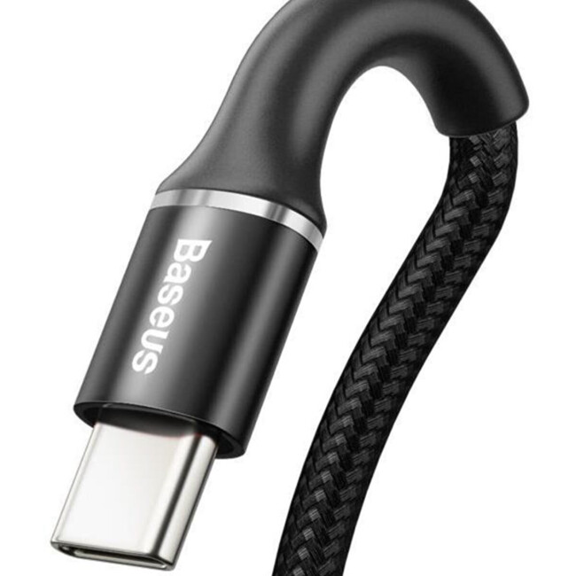 Baseus Halo Type-C Şarj Ve Data Kablo 1M 3A Işıklı -Siyah