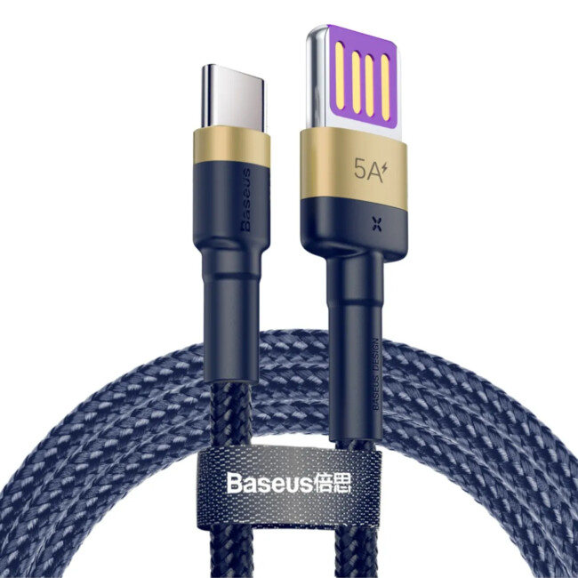 Baseus Cafule Specıal Edition Hw Type-C 5A 40W 1M.kablo Mavi+Gold