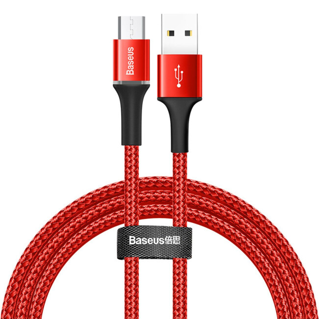 Baseus Halo 3A Micro Usb 1 M Şarj Kablosu Kirmizi