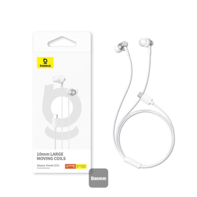 Baseus Encok Cz11 Type-C Mikrofonlu Kulaklık-Beyaz