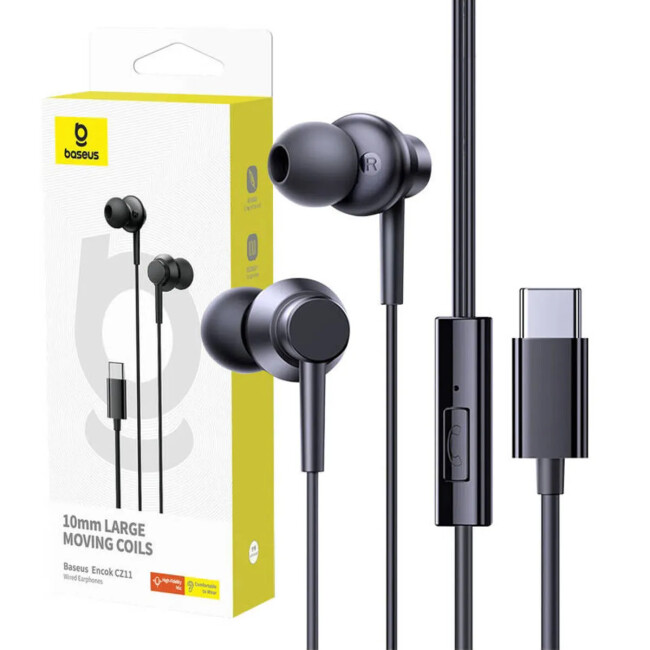 Baseus Encok Cz11 Type-C Mikrofonlu Kulaklık-Siyah