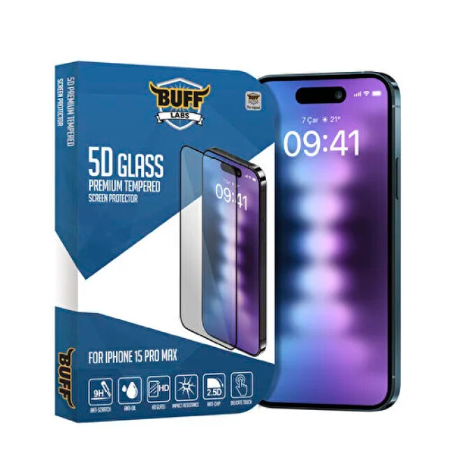 Buff Iphone 15 Pro Max 5D Glass Ekran Koruyucu